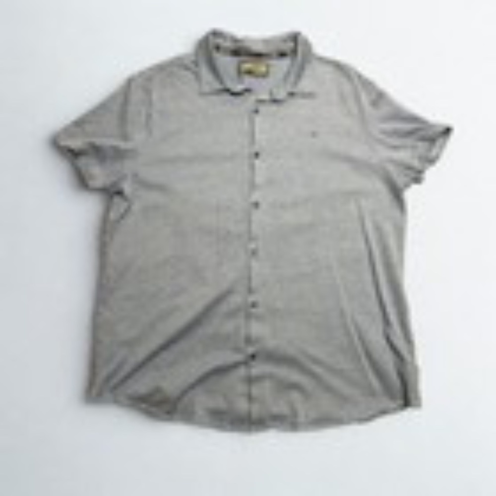 Calvin Klein Men's Short-Sleeve Button-Down Shirt, Navy Blue, Size XL